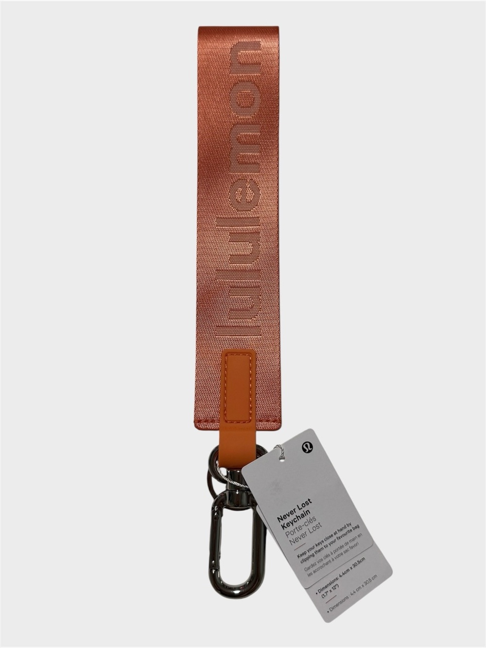 Lululemon Never Lost Keychain Coral Kiss Wisp Yellow NWT